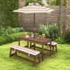 local-goods-image-1f14f500aa0-59a906e7-6f60-4a9a-8744-ae8f66c5eda5 Costway Kids Picnic Table Set, Wooden Kids Outdoor Furniture with Umbrella, Sponge Cushions, Kids Rectangular Activity Table and Benches for Outdoors, Accommodate 4 Children