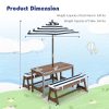 local-goods-image-1f14f500aa0-6b6f4fa5-ed30-4dd5-a393-c6a81bceaa4a Costway Kids Picnic Table Set, Wooden Kids Outdoor Furniture with Umbrella, Sponge Cushions, Kids Rectangular Activity Table and Benches for Outdoors, Accommodate 4 Children