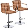 local-goods-image-1f14f500e60-38a82209-6863-498c-adb7-06b37d67be30_3000x3000 Costoffs 2pcs PU Leather Bar Stools Adjustable Swivel Stools Kitchen Chairs with Large Steel Base, Backrests & Footrest for Dining Room, Kitchen Island, Home Bar Counter, Christmas Gift