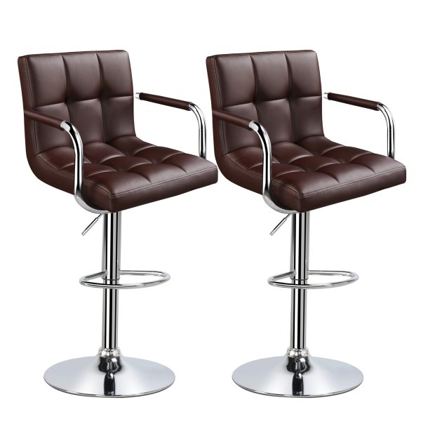 local-goods-image-1f14f500e60-99655b55-6d96-4c17-aa10-bbfb536cbe32_3000x3000 Costoffs 2pcs PU Leather Bar Stools Adjustable Swivel Stools Kitchen Chairs with Large Steel Base, Backrests & Footrest for Dining Room, Kitchen Island, Home Bar Counter, Christmas Gift
