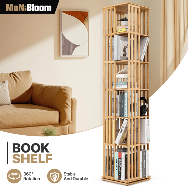local-goods-image-1f14f501e28-be45ab1f-d388-4f02-bd21-4bd304605f54_1600x1600 MoNiBloom 360 Degree Rotating Tall Bookshelf, 6 Tier Bookcase Corner Storage Organizer Display Shelf Rack Organizer for Home Office