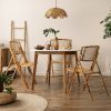 VINGLI 1/2/4 Pack Wooden Chairs Bamboo Folding Chairs-Foldable Dining Wood Chairs Comfortable Seat for Outdoor & Indoor Patio Porch Wedding Party Event Bamboo Folding Dining Chairs Set of 1/2/4