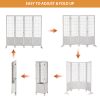 VINGLI Room Divider Freestanding Grid Wall, 4 Panel Folding Display Board Organizer with Base Feet, Decorative Wooden Frame Wire Grid Screens for Craft Shows Events Retail