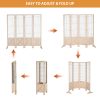 VINGLI Room Divider Freestanding Grid Wall, 4 Panel Folding Display Board Organizer with Base Feet, Decorative Wooden Frame Wire Grid Screens for Craft Shows Events Retail