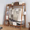 A multi capacity storage rack with brown and brown options, equipped with 5 side storage racks. A hat rack with shelves and bags is suitable for home storage, and a side hat hook is suitable for bedroom and hat room storage Specifications: with bag or without bag