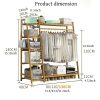 A multi capacity storage rack with brown and brown options, equipped with 5 side storage racks. A hat rack with shelves and bags is suitable for home storage, and a side hat hook is suitable for bedroom and hat room storage Specifications: with bag or without bag