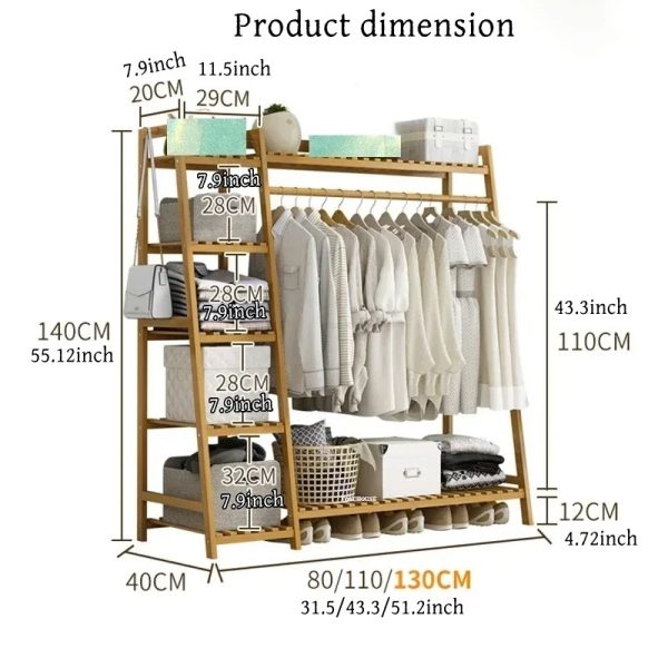 A multi capacity storage rack with brown and brown options, equipped with 5 side storage racks. A hat rack with shelves and bags is suitable for home storage, and a side hat hook is suitable for bedroom and hat room storage Specifications: with bag or without bag