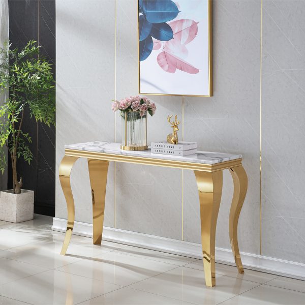 local-goods-image-1f23586f20-4996d7ba-cae0-4c53-bb9f-205aaa4e2c5c_2000x2000 47in Marble Console Table with S-Shape Stainless Steel Legs, Modern Rectangular Faux Marble Entry Table, Sofa Accent Table for Living Room, Entryway, Hallyway, Entrance
