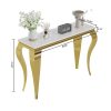 local-goods-image-1f23586f20-84312804-28dc-4df6-989a-5de761f912e9_2000x2000 47in Marble Console Table with S-Shape Stainless Steel Legs, Modern Rectangular Faux Marble Entry Table, Sofa Accent Table for Living Room, Entryway, Hallyway, Entrance