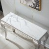 local-goods-image-1f23586f20-8c5f381d-43f6-4d26-83e0-7deb4953eb2f_2000x2000 47in Marble Console Table with S-Shape Stainless Steel Legs, Modern Rectangular Faux Marble Entry Table, Sofa Accent Table for Living Room, Entryway, Hallyway, Entrance
