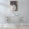 local-goods-image-1f23586f20-96684917-e71d-4f92-881b-27778bd525c1_2000x2000 47in Marble Console Table with S-Shape Stainless Steel Legs, Modern Rectangular Faux Marble Entry Table, Sofa Accent Table for Living Room, Entryway, Hallyway, Entrance