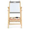 local-goods-image-1fad187348-80c096e7-807c-47f9-8bf1-e3375c2f6fc7 COSTWAY 3-In-1 Foldable Kids Easel, Height Adjustable Wooden Art Easel Suitable for Kids Over 3 Years Old, Includes Eraser, 3 No-Drop Paint Cups, 2 Chalks, 3 Whiteboard Pens, Paper Roll, Double Boards & Storage Tray