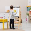 local-goods-image-1fad187348-ed66b416-2ffd-44b4-b1ca-af53382ff8d3 COSTWAY 3-In-1 Foldable Kids Easel, Height Adjustable Wooden Art Easel Suitable for Kids Over 3 Years Old, Includes Eraser, 3 No-Drop Paint Cups, 2 Chalks, 3 Whiteboard Pens, Paper Roll, Double Boards & Storage Tray