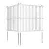 COSTWAY Air Conditioner Fence Panel, 45" x 45" Privacy Screen with Metal Ground Stakes, No Dig Trash Can Enclosure for Outside, Vinyl Pool Equipment Enclosure for Garden, Patio & Porch, White (Pack of 2)