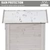 Outsunny 36" x 25" x 79" Wooden Storage Shed Cabinet, Outdoor Tool Shed Organizer with 4-Tier, 3 Shelves with Handle Tin Roof Magnetic Latch Foot Pad, Light Grey