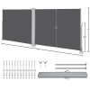 local-goods-image-1fee580fc0-7239b404-1c2a-4902-af28-250fba1bb573_1000x1000 Costoffs 19.7 L x 6 H Side Awning Double Retractable Screen, Retractable Space Divider Waterproof & UV-Resistant for Patio/ Garden, Dark Gray