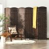 local-goods-image-1fee5834c0-06f1adab-0bea-40eb-bc62-569dcb1cb997_1500x1500 Costway 6 Panel 6 Ft Tall Room Divider, Freestanding Wood Partition Room Divider Panel with Hand-Made Woven Paper Fiber, Room Dividers and Folding Privacy Screens for Bedroom, Small Space, Black/Brown