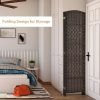 local-goods-image-1fee5834c0-0ada4cc4-d2d6-4525-9343-170bea7b6869_1500x1500 Costway 6 Panel 6 Ft Tall Room Divider, Freestanding Wood Partition Room Divider Panel with Hand-Made Woven Paper Fiber, Room Dividers and Folding Privacy Screens for Bedroom, Small Space, Black/Brown