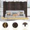 local-goods-image-1fee5834c0-84fdc14c-0af8-4e58-81fa-2b8da35fa06e_1457x1457 Costway 6 Panel 6 Ft Tall Room Divider, Freestanding Wood Partition Room Divider Panel with Hand-Made Woven Paper Fiber, Room Dividers and Folding Privacy Screens for Bedroom, Small Space, Black/Brown