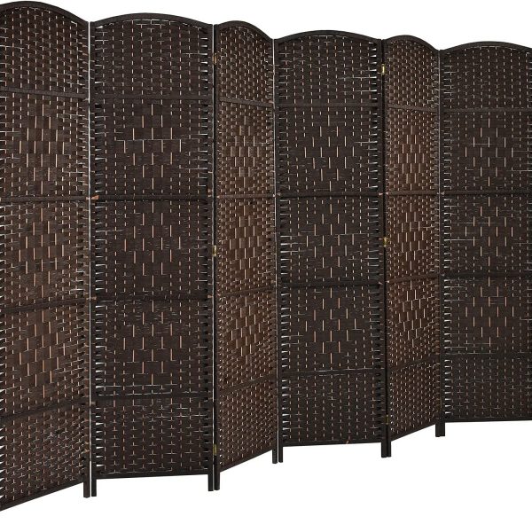 local-goods-image-1fee5834c0-a6a51814-c2c4-4847-837b-976c56210e58_1397x1397 Costway 6 Panel 6 Ft Tall Room Divider, Freestanding Wood Partition Room Divider Panel with Hand-Made Woven Paper Fiber, Room Dividers and Folding Privacy Screens for Bedroom, Small Space, Black/Brown