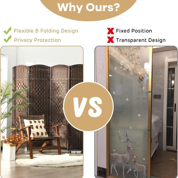 local-goods-image-1fee5834c0-a9f44deb-17ca-400e-9554-889e036657cb_1477x1477 Costway 6 Panel 6 Ft Tall Room Divider, Freestanding Wood Partition Room Divider Panel with Hand-Made Woven Paper Fiber, Room Dividers and Folding Privacy Screens for Bedroom, Small Space, Black/Brown