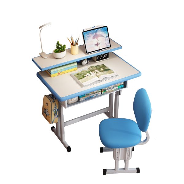 local-goods-image-2013f7755d8-6eda7556-cdaa-428a-ac26-af393b8c6405_4705x4705.jpeg.format Kids Desk and Chair Set, Height Adjustable Children Bedroom Study Desk, Can Directly for Drawing Desktop, Book Stand, Large Storage Drawer for Boys & Girls (Gray)