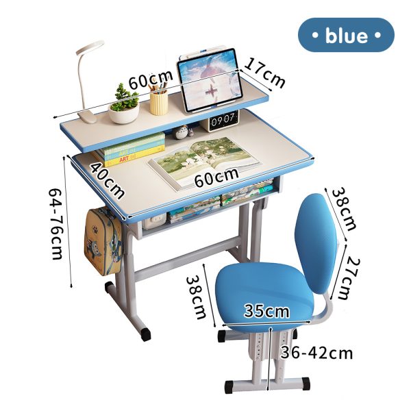 local-goods-image-2013f7755d8-ed558b5d-e463-4998-b79a-63c668e165b8_1000x1000.jpeg.format Kids Desk and Chair Set, Height Adjustable Children Bedroom Study Desk, Can Directly for Drawing Desktop, Book Stand, Large Storage Drawer for Boys & Girls (Gray)