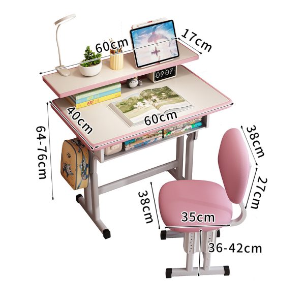 local-goods-image-2013f7755d8-f49496bd-e338-4315-8813-8ef3315797d7_1000x1000.jpeg.format Kids Desk and Chair Set, Height Adjustable Children Bedroom Study Desk, Can Directly for Drawing Desktop, Book Stand, Large Storage Drawer for Boys & Girls (Gray)