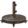 Costoffs 20’’ Outdoor Retro Patio Rolling Heavy-duty Self-Weight Market Umbrella Base Stand Round All Weather Umbrella Base Black