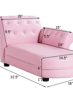 COSTWAY Kids Sofa, Toddler Couch with PVC Leather and Solid Wood Frame, Kids Couch for Children's Room, Kindergarten and Living Room