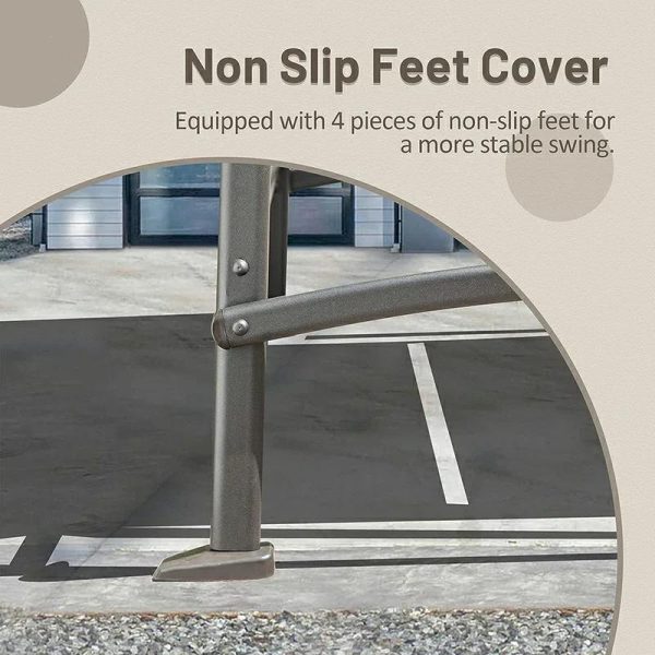 Tindell Porch Patio Swing With Adjustable Canopy, Swing With Stand, Outdoor Swings With armrests, Weather Resistant Steel Frame And PVC-Coated Polyester Fabric