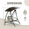 Tindell Porch Patio Swing With Adjustable Canopy, Swing With Stand, Outdoor Swings With armrests, Weather Resistant Steel Frame And PVC-Coated Polyester Fabric
