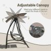 Tindell Porch Patio Swing With Adjustable Canopy, Swing With Stand, Outdoor Swings With armrests, Weather Resistant Steel Frame And PVC-Coated Polyester Fabric