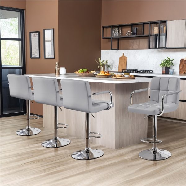 local-goods-image-201a0da2f7b-01720da6-ba45-4b02-98e7-6a55d6ad18ab_1000x1000.jpeg.format Costoffs 2pcs PU Leather Bar Stools Adjustable Swivel Stools Kitchen Chairs with Large Steel Base, Backrests & Footrest for Dining Room, Kitchen Island, Home Bar Counter, Christmas Gift