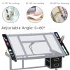 local-goods-image-201a0da2f7b-299e3ef2-4ead-441c-ab7e-52a6babada6f_1000x1000.jpeg.format Costoffs Adjustable Drawing Craft Table, 41" Glass Art Desk on Wheels with Storage Drawers for Artists & Home Office, Versatile Rolling Drawing Station, Christmas Gift