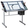 local-goods-image-201a0da2f7b-7d3d8c1f-2319-4053-be9f-aa4bddaf51da_1000x1000.jpeg.format Costoffs Adjustable Drawing Craft Table, 41" Glass Art Desk on Wheels with Storage Drawers for Artists & Home Office, Versatile Rolling Drawing Station, Christmas Gift