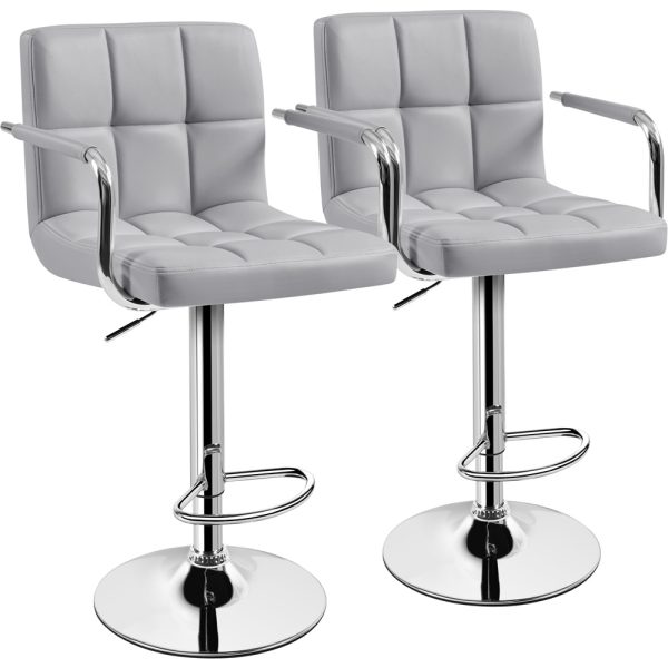local-goods-image-201a0da2f7b-e4177c65-0410-476a-b894-62fec34ee764_1000x1000.jpeg.format Costoffs 2pcs PU Leather Bar Stools Adjustable Swivel Stools Kitchen Chairs with Large Steel Base, Backrests & Footrest for Dining Room, Kitchen Island, Home Bar Counter, Christmas Gift
