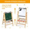 local-goods-image-201a0daa2e5-6112842b-6c31-4014-bb65-e983cfa9c3d3_1600x1600.jpeg.format COSTWAY 3-In-1 Foldable Kids Easel, Height Adjustable Wooden Art Easel Suitable for Kids Over 3 Years Old, Includes Eraser, 3 No-Drop Paint Cups, 2 Chalks, 3 Whiteboard Pens, Paper Roll, Double Boards & Storage Tray