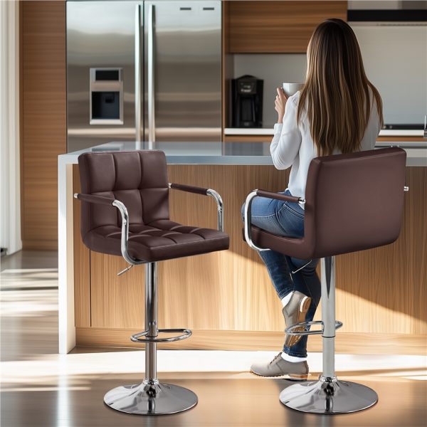 local-goods-image-20237f5034-492ffa75-1673-4e66-b95b-65bca9c92431_1000x1000.jpeg.format Costoffs 2pcs PU Leather Bar Stools Adjustable Swivel Stools Kitchen Chairs with Large Steel Base, Backrests & Footrest for Dining Room, Kitchen Island, Home Bar Counter, Christmas Gift