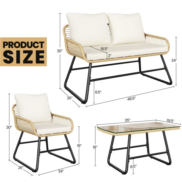 local-goods-image-2029de4b78-3d17fe49-0876-4017-b4c1-208c10d76cf6_1000x1000.jpeg.format Costoffs 3pcs/4pcs Boho Patio Furniture Sets: Outdoor Wicker Bistro & Conversation Sets with Cushions for Balcony, Porch, Backyard, and Garden, Stylish and Comfortable Outdoor Patio Furniture, Cream/Black