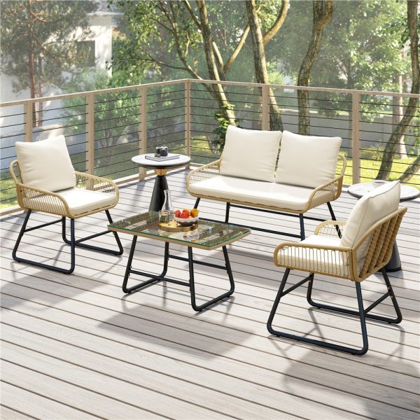 local-goods-image-2029de4b78-e1008849-c9c8-42d4-b191-71e4210ffa81_1000x1000.jpeg.format Costoffs 3pcs/4pcs Boho Patio Furniture Sets: Outdoor Wicker Bistro & Conversation Sets with Cushions for Balcony, Porch, Backyard, and Garden, Stylish and Comfortable Outdoor Patio Furniture, Cream/Black
