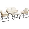 local-goods-image-2029de4b78-fda5e830-f8f5-40f4-a6f2-731e896e9349_1000x1000.jpeg.format Costoffs 3pcs/4pcs Boho Patio Furniture Sets: Outdoor Wicker Bistro & Conversation Sets with Cushions for Balcony, Porch, Backyard, and Garden, Stylish and Comfortable Outdoor Patio Furniture, Cream/Black