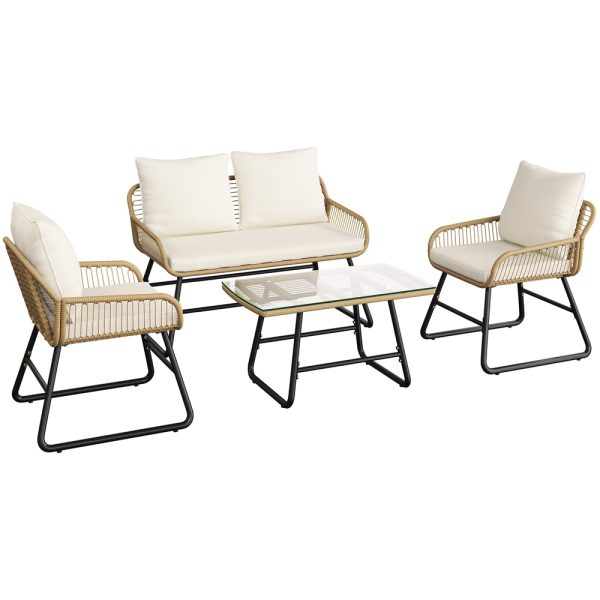 local-goods-image-2029de4b78-fda5e830-f8f5-40f4-a6f2-731e896e9349_1000x1000.jpeg.format Costoffs 3pcs/4pcs Boho Patio Furniture Sets: Outdoor Wicker Bistro & Conversation Sets with Cushions for Balcony, Porch, Backyard, and Garden, Stylish and Comfortable Outdoor Patio Furniture, Cream/Black
