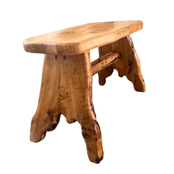 local-goods-image-2066d90666-d4d9ff95-61a5-4464-90b6-ad910d17ba0b Handcrafted Natural Edge Cedar Wood Stool Versatile Indoor/Outdoor Garden Bench, Nightstand, End Table, and Plant Stand - L28in x W14in x H17.5in
