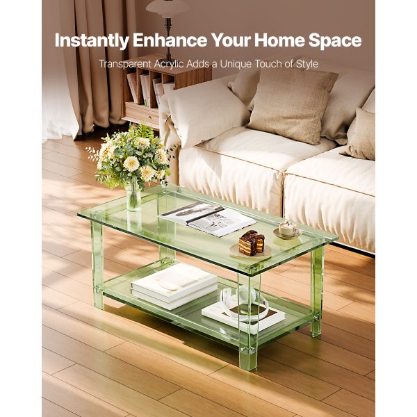 local-goods-image-2066d90d9c-241a14f1-7a0f-45d3-8196-90fe82b8f5ab_2000x2000.jpeg.format VEVOR Acrylic Coffee Table, 2 Tiers Center Table with Storage Shelf, Modern Rectangle Acrylic Coffee Desk, Ideal for Dining Room, Kitchen Island, Restaurant, Office, 19.7 x 31.5 x 15 in / 19.7 x 31.5 x 15.7 in (Green/Clear)