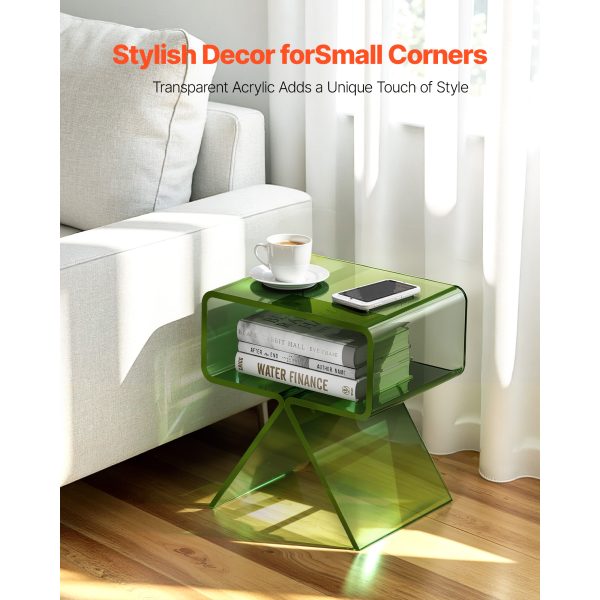 local-goods-image-2066d90d9c-7f2c7f1f-6fb2-419f-a66a-575bf3940ef9_2000x2000.jpeg.format VEVOR Acrylic Nightstand Side Table, Modern Clear Bedside Table with Storage Shelf, Transparent Small End Desk for Living Room, Bedroom, Home Decor, No Assembly Needed, 11.8 x 15.4 x 17 in (Green)