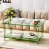 local-goods-image-2066d90d9c-8c8d485d-ae5c-470a-9801-4761e6141fde_1600x1600.jpeg.format-1 VEVOR Acrylic Coffee Table, 2 Tiers Center Table with Storage Shelf, Modern Rectangle Acrylic Coffee Desk, Ideal for Dining Room, Kitchen Island, Restaurant, Office, 19.7 x 31.5 x 15 in / 19.7 x 31.5 x 15.7 in (Green/Clear)