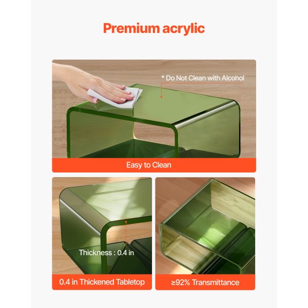 local-goods-image-2066d90d9c-cd5503c7-f4a6-4dd0-b0e8-8ec51f8f56d5_2000x2000.jpeg.format VEVOR Acrylic Nightstand Side Table, Modern Clear Bedside Table with Storage Shelf, Transparent Small End Desk for Living Room, Bedroom, Home Decor, No Assembly Needed, 11.8 x 15.4 x 17 in (Green)