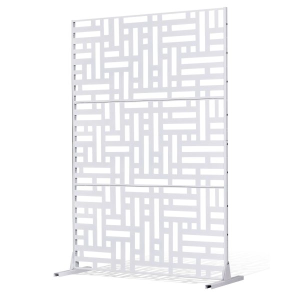 VEVOR Metal Privacy Screen 47" x 76" Outdoor Privacy Screens & Panels White