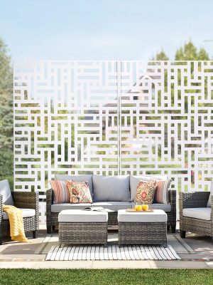 VEVOR Metal Privacy Screen 47" x 76" Outdoor Privacy Screens & Panels White